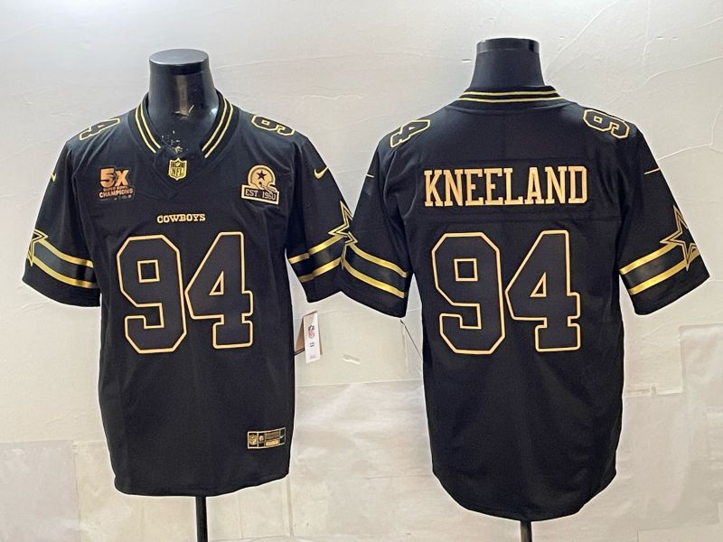 Men 2026 Dallas Cowboys #94 Kneeland Black gold 6th generation Nike Limited NFL Jersey style 02